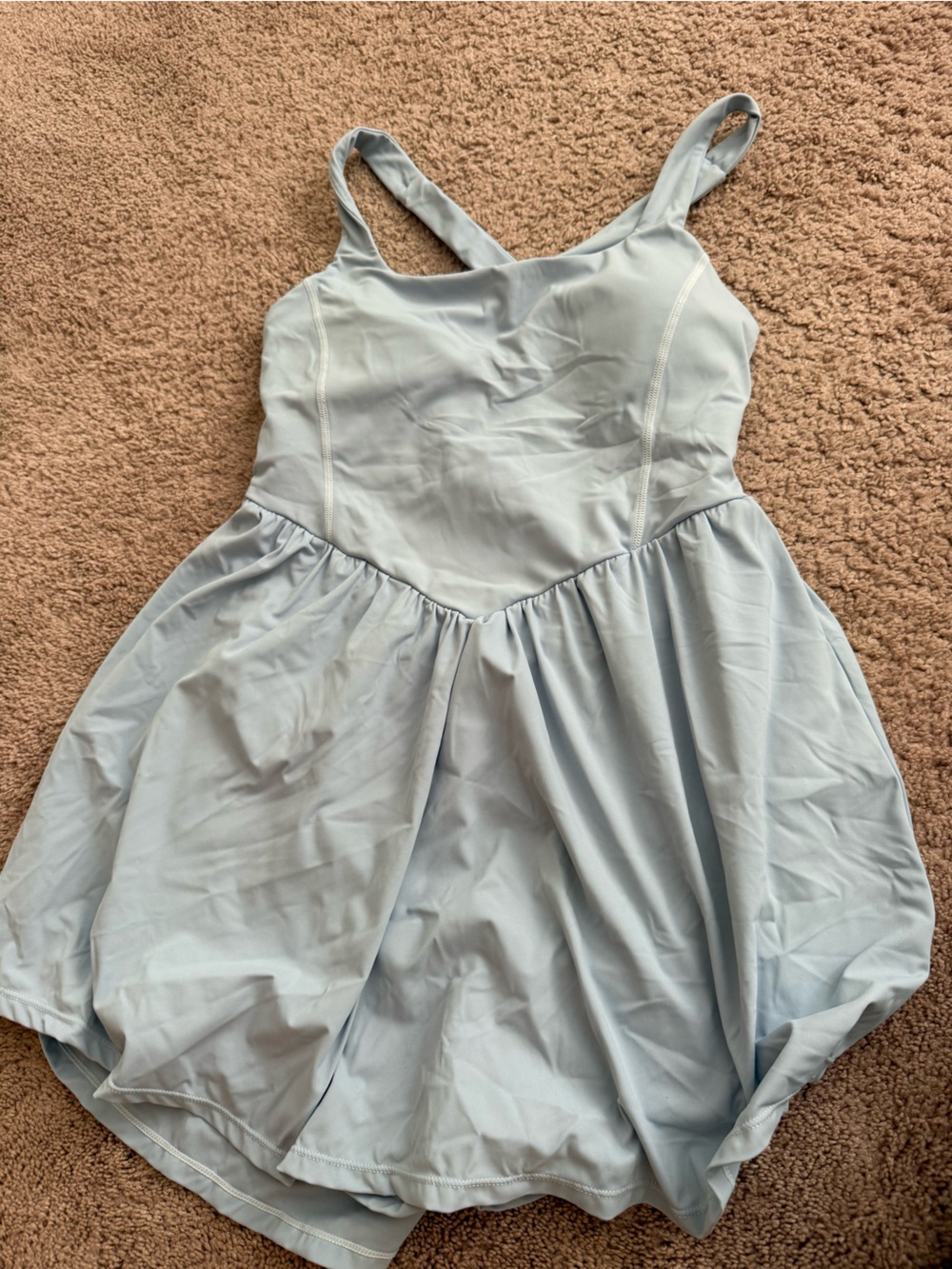 Blue athletic dress with shorts